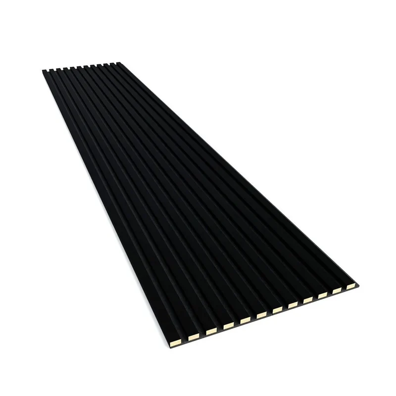 Black Matt Acoustic Slatted Wall Panels