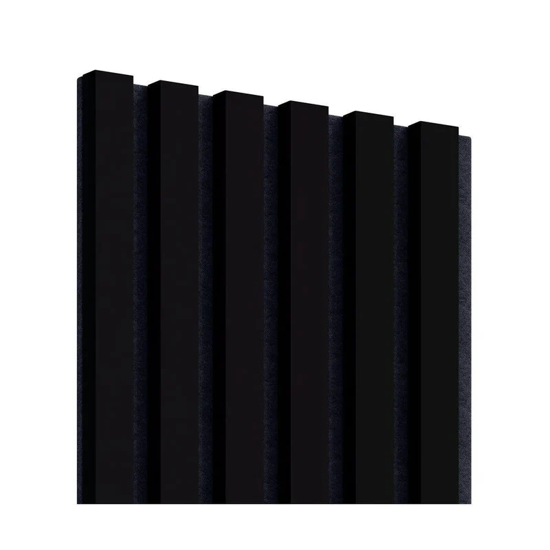 Black Matt Acoustic Slatted Wall Panels