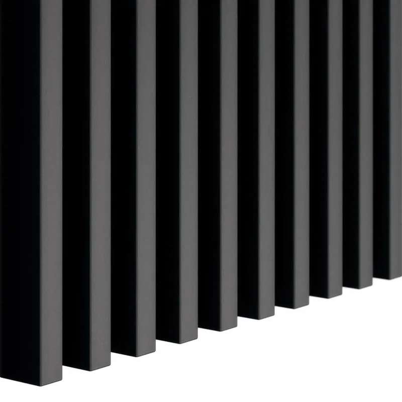 Black Matt Acoustic Slatted Wall Panels