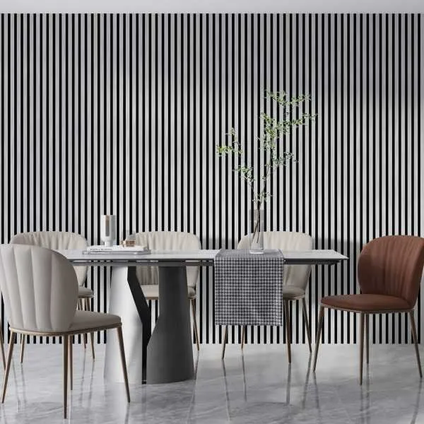White Matt Acoustic Slatted Wall Panels