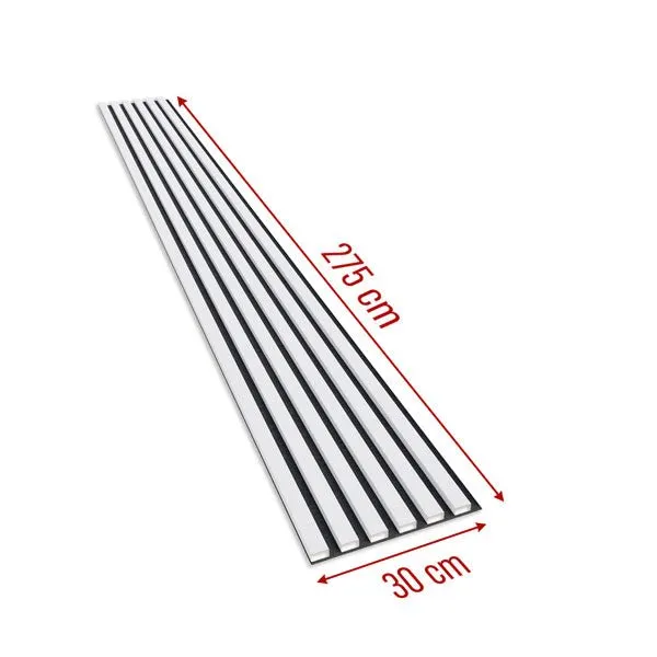 White Matt Acoustic Slatted Wall Panels