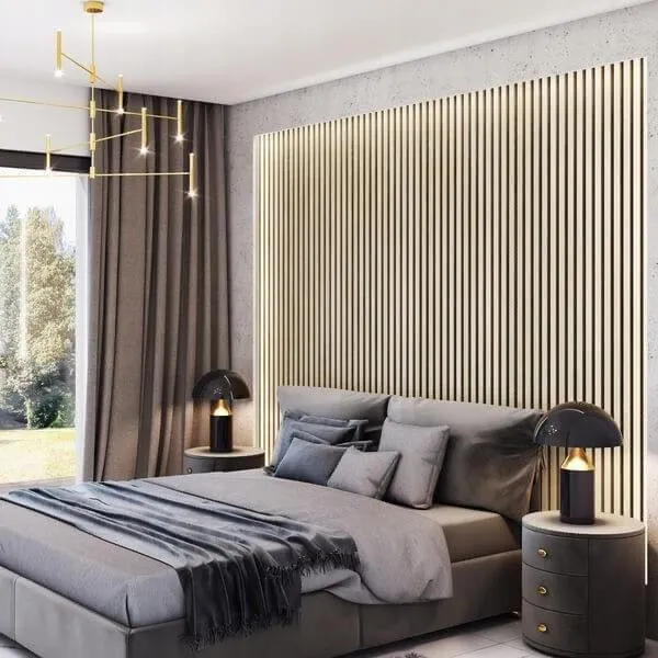 White Matt Acoustic Slatted Wall Panels