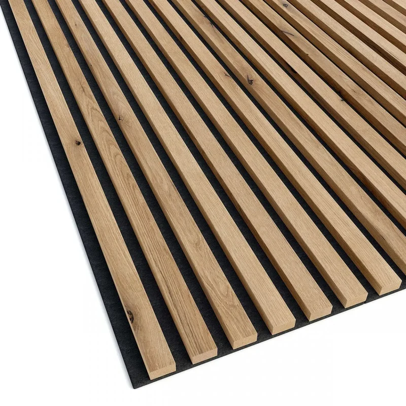 European OAK Acoustic Slatted Wall Panels