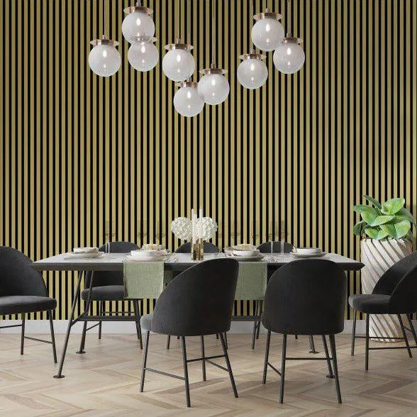 Golden Acoustic Slatted Wall Panels