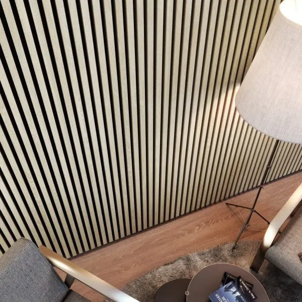 OAK Grey Acoustic Slatted Wall Panels