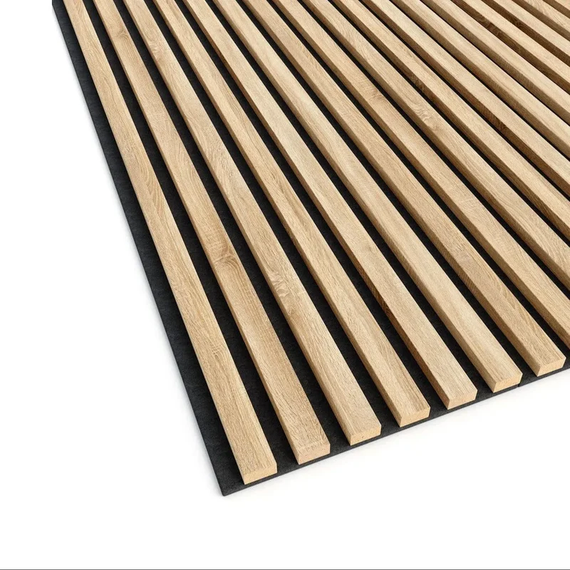 OAK Grey Acoustic Slatted Wall Panels