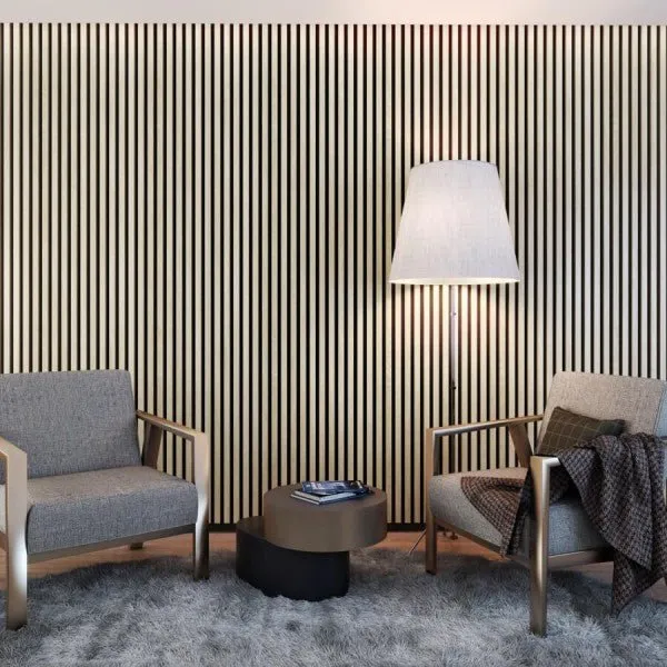 OAK Grey Acoustic Slatted Wall Panels