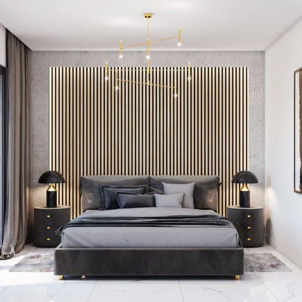 OAK Grey Acoustic Slatted Wall Panels