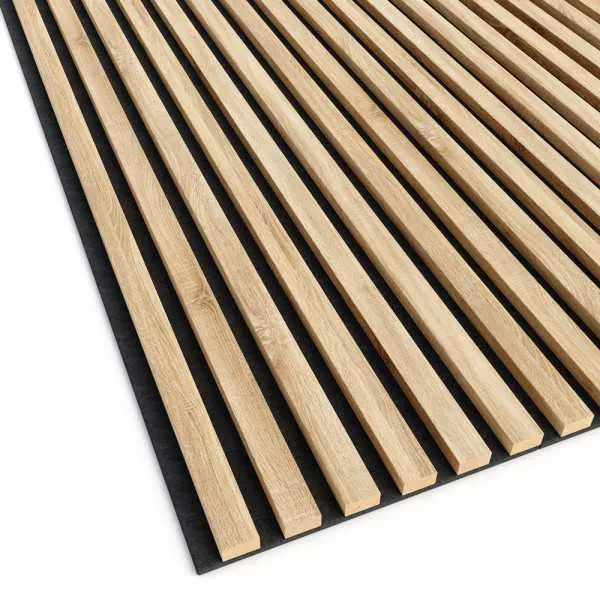 OAK Grey Acoustic Slatted Wall Panels