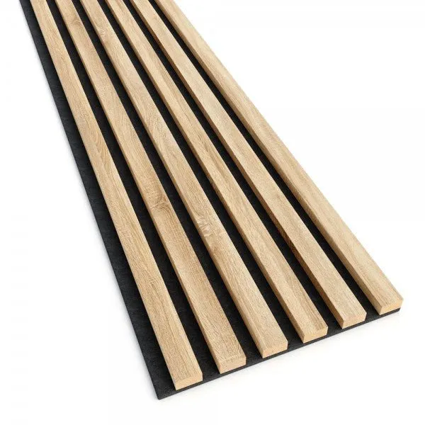 OAK Grey Acoustic Slatted Wall Panels