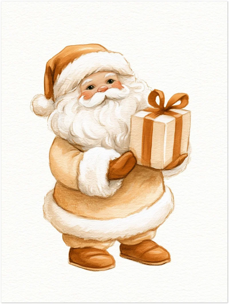 Weihnachtsmann mit Geschenk Poster