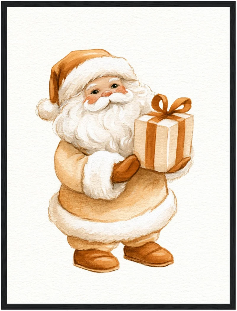 Weihnachtsmann mit Geschenk Poster