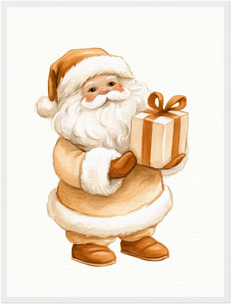 Weihnachtsmann mit Geschenk Poster