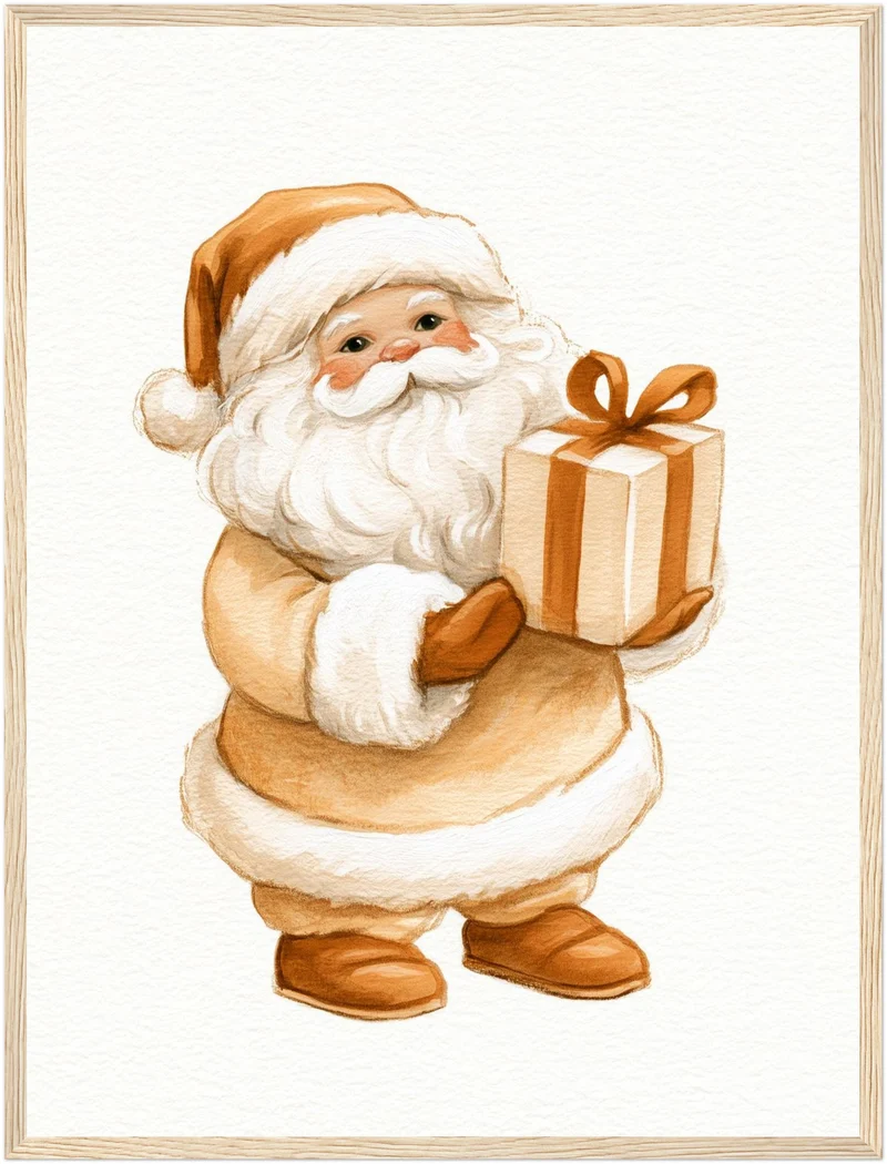 Weihnachtsmann mit Geschenk Poster