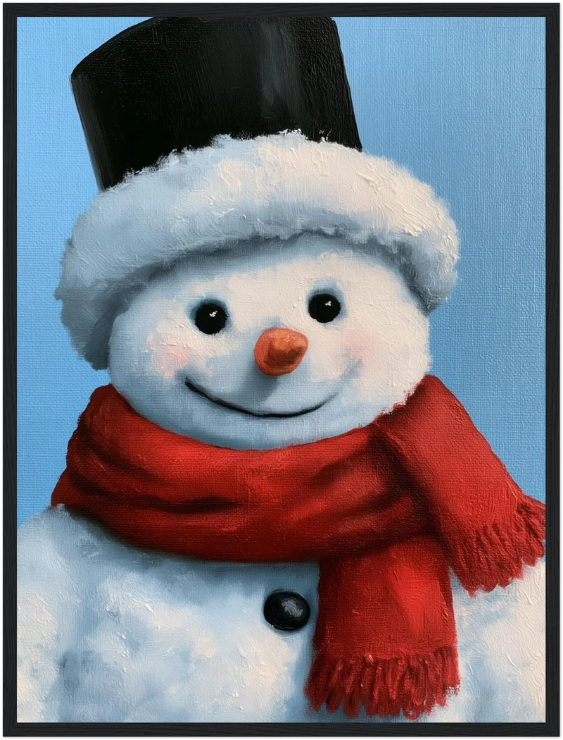 Schneemann Ölgemälde Retro Poster