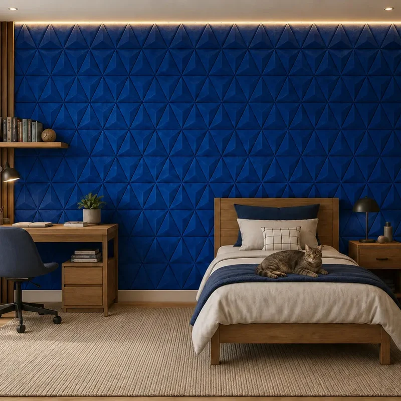 PYRAMID 3D Acoustic Felt Wall Panels - INDIGO Multipack