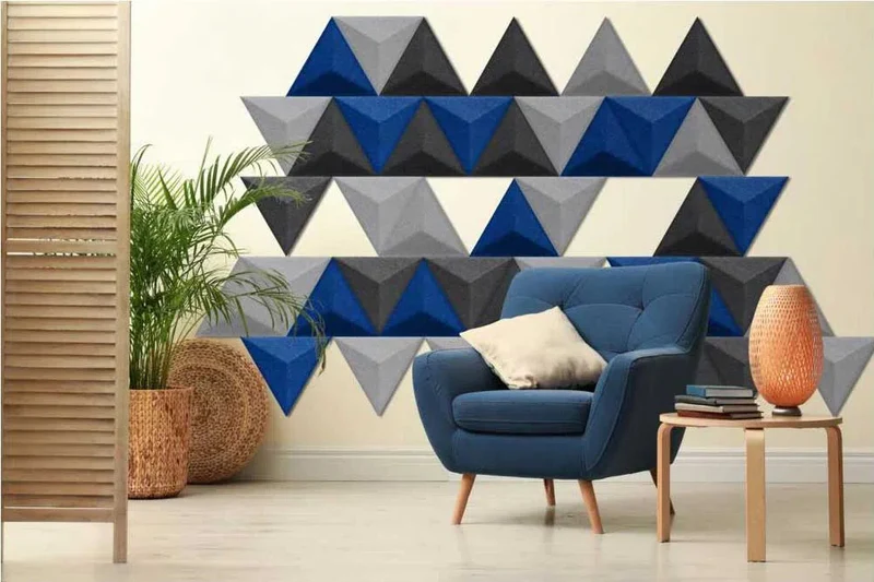 PYRAMID 3D Acoustic Felt Wall Panels - INDIGO Multipack