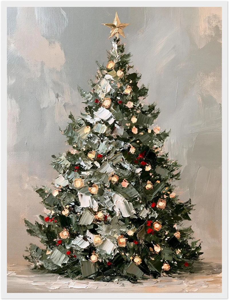 Leuchtender Weihnachtsbaum Retro Poster