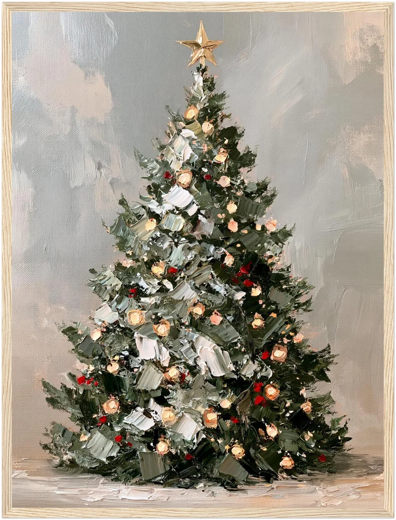 Leuchtender Weihnachtsbaum Retro Poster