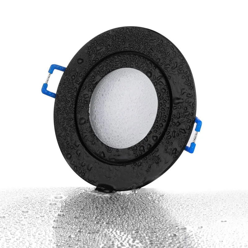 LED Einbaustrahler IP44 - Schwarz Rund 5W GU10 LED - Agua