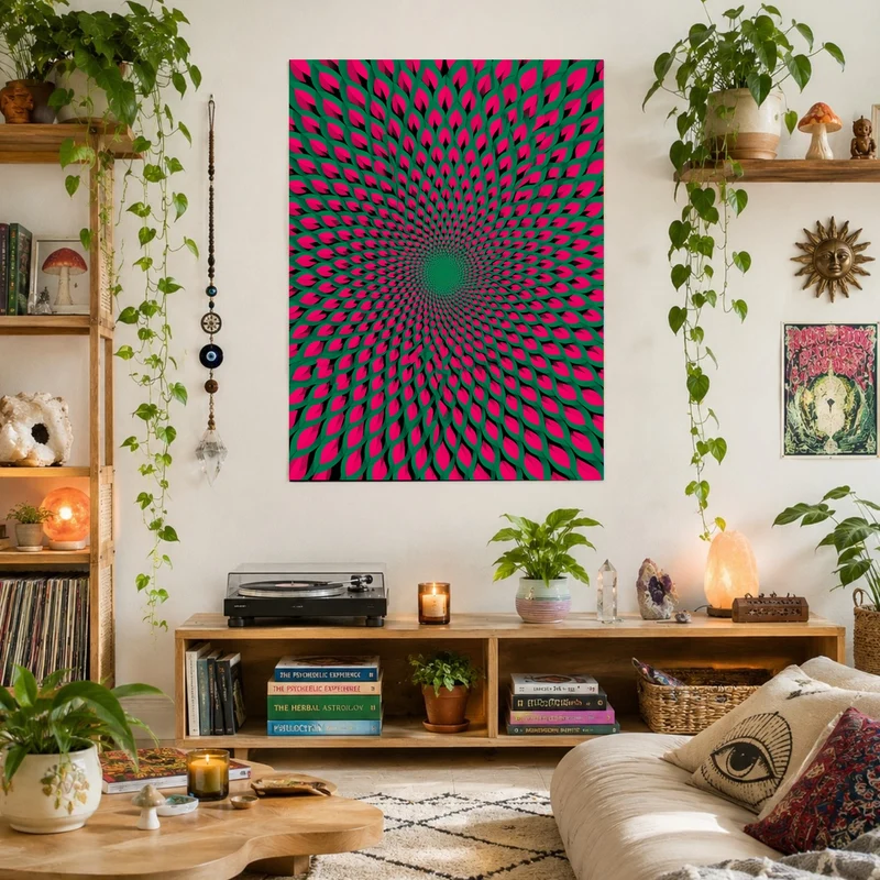 Psychedelischer Blütenwirbel Leinwand