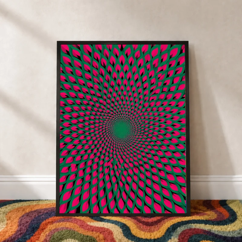 Psychedelischer Blütenwirbel Poster