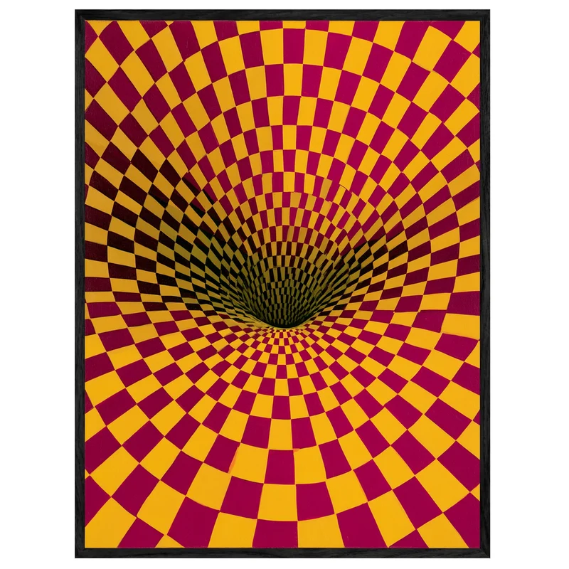 Psychedelischer Schachbrett-Strudel Leinwand