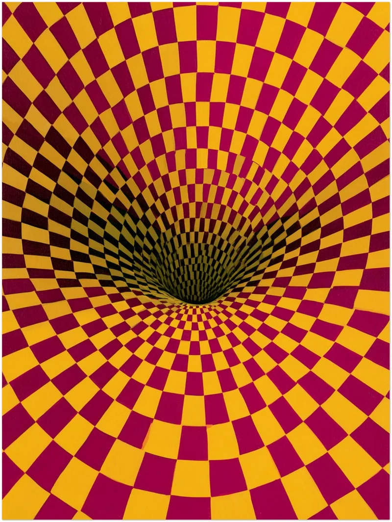 Psychedelischer Schachbrett-Strudel Poster