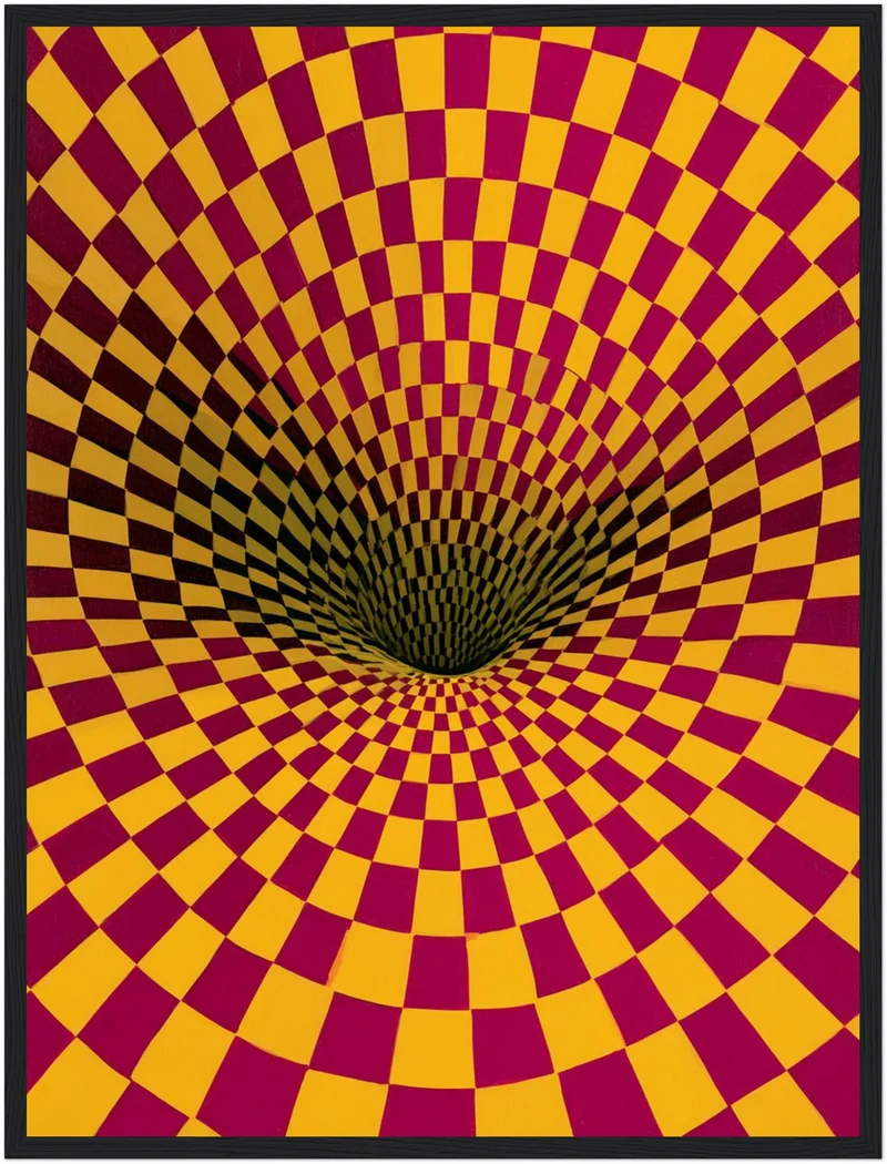 Psychedelischer Schachbrett-Strudel Poster