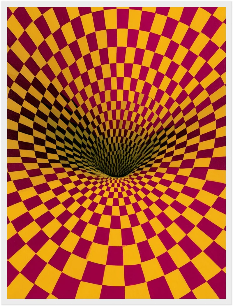 Psychedelischer Schachbrett-Strudel Poster