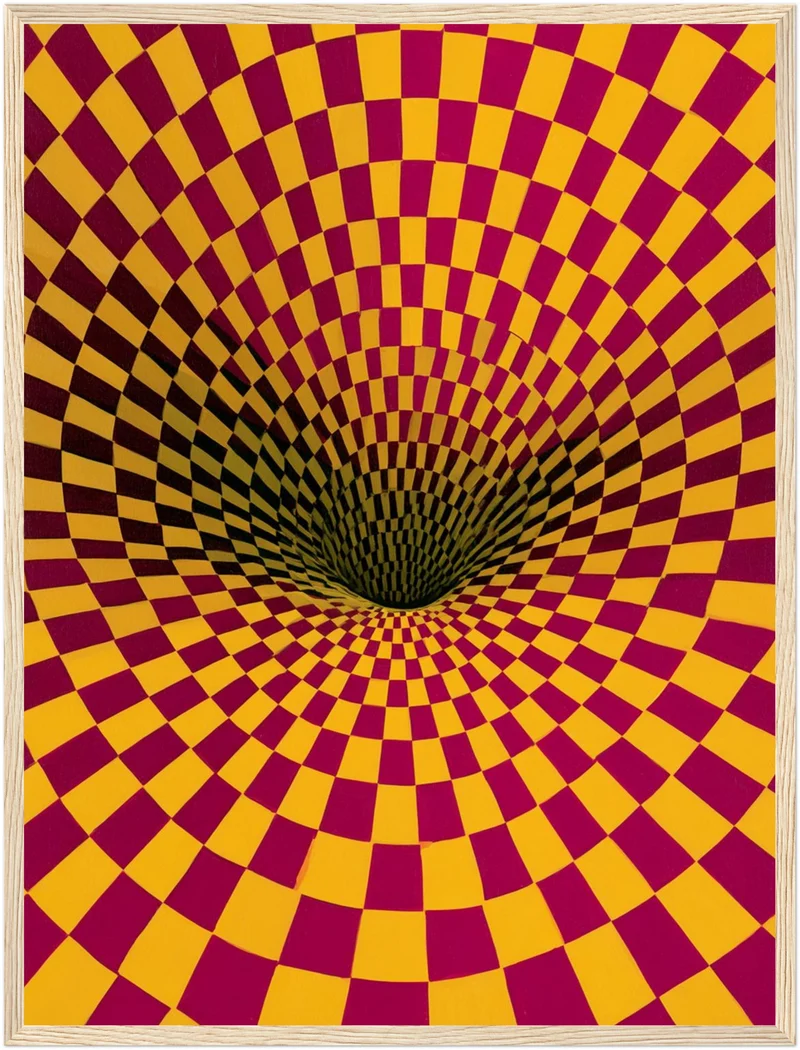 Psychedelischer Schachbrett-Strudel Poster
