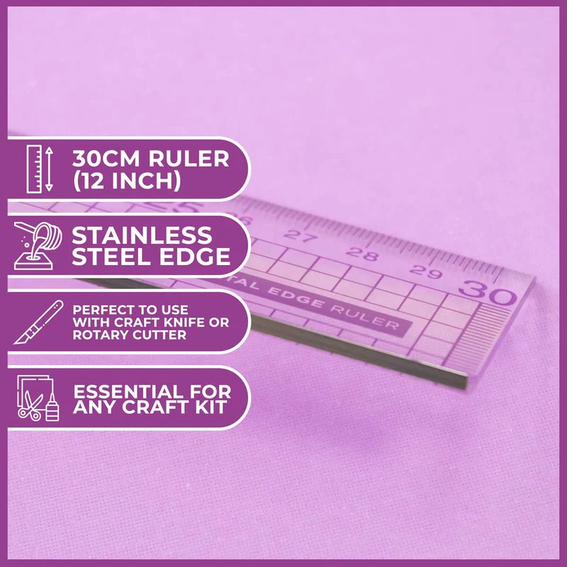 Crafter's Companion - Metal Edge Acrylic Ruler (30cm)