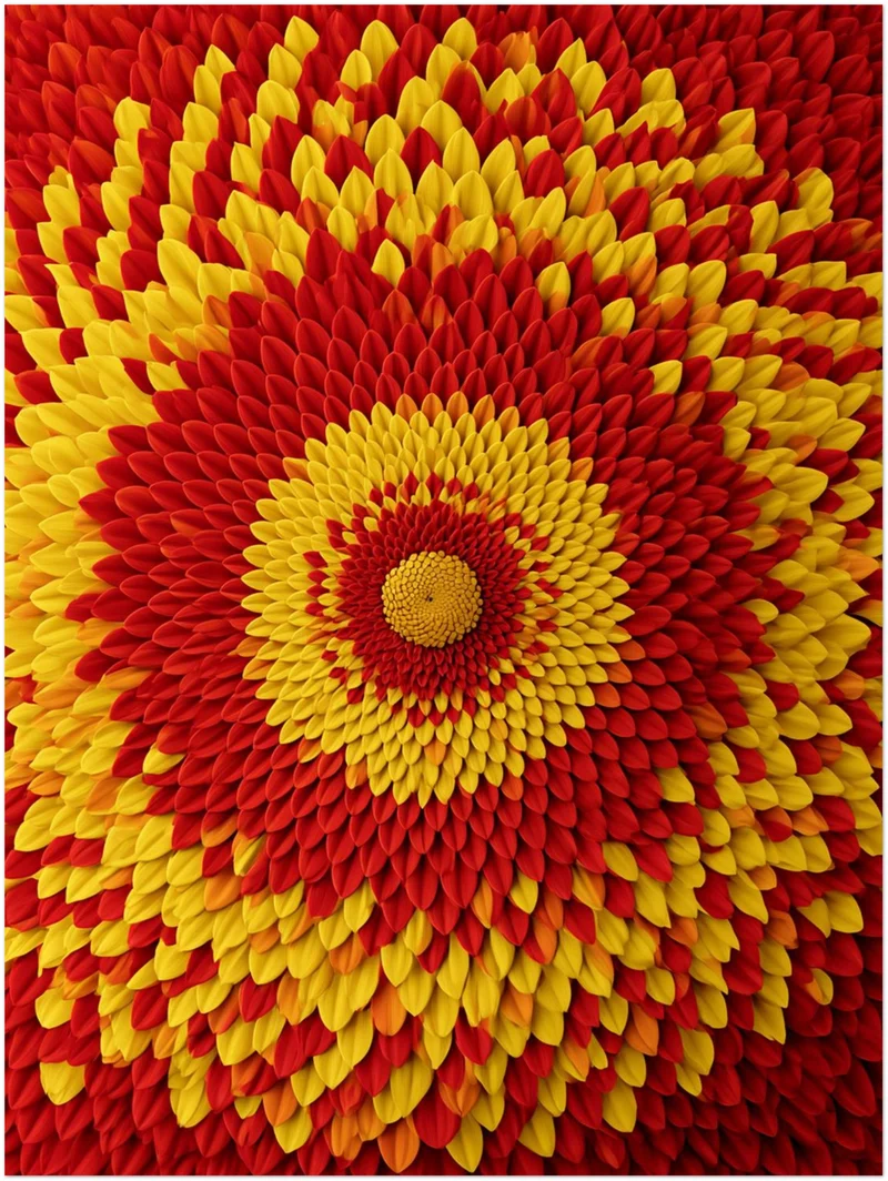 Feuriges Blüten Mandala Poster