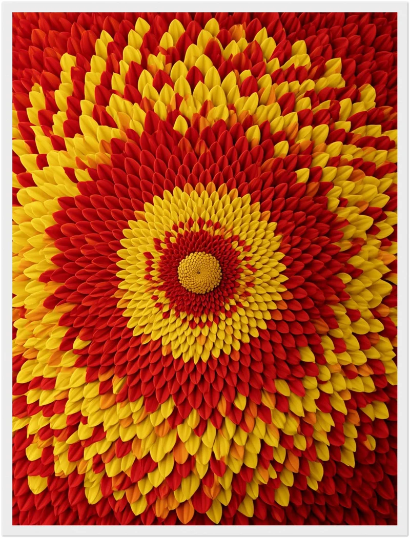 Feuriges Blüten Mandala Poster