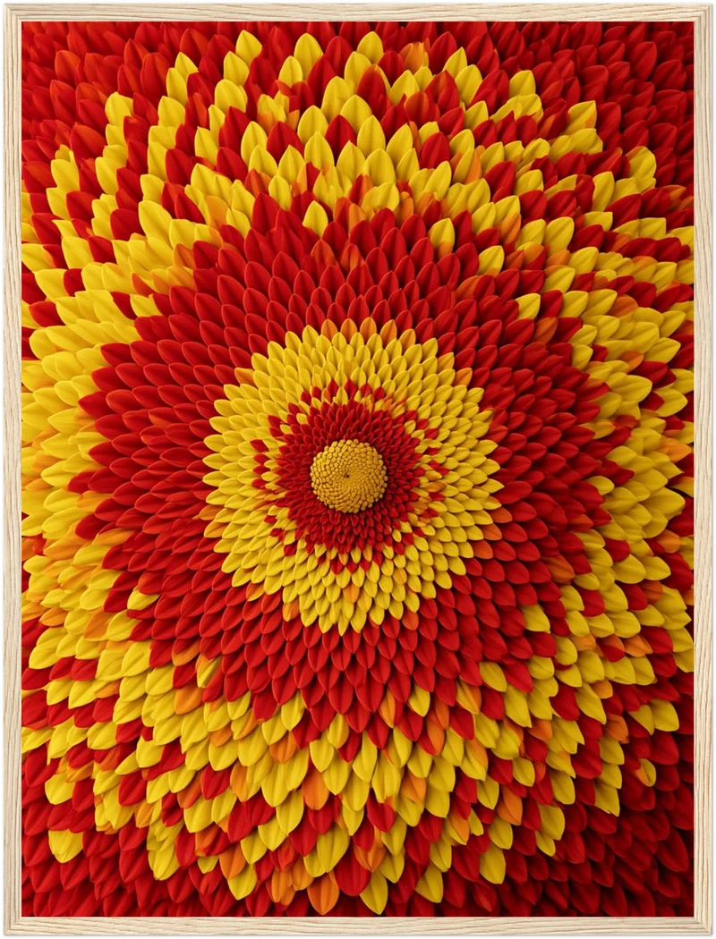 Feuriges Blüten Mandala Poster