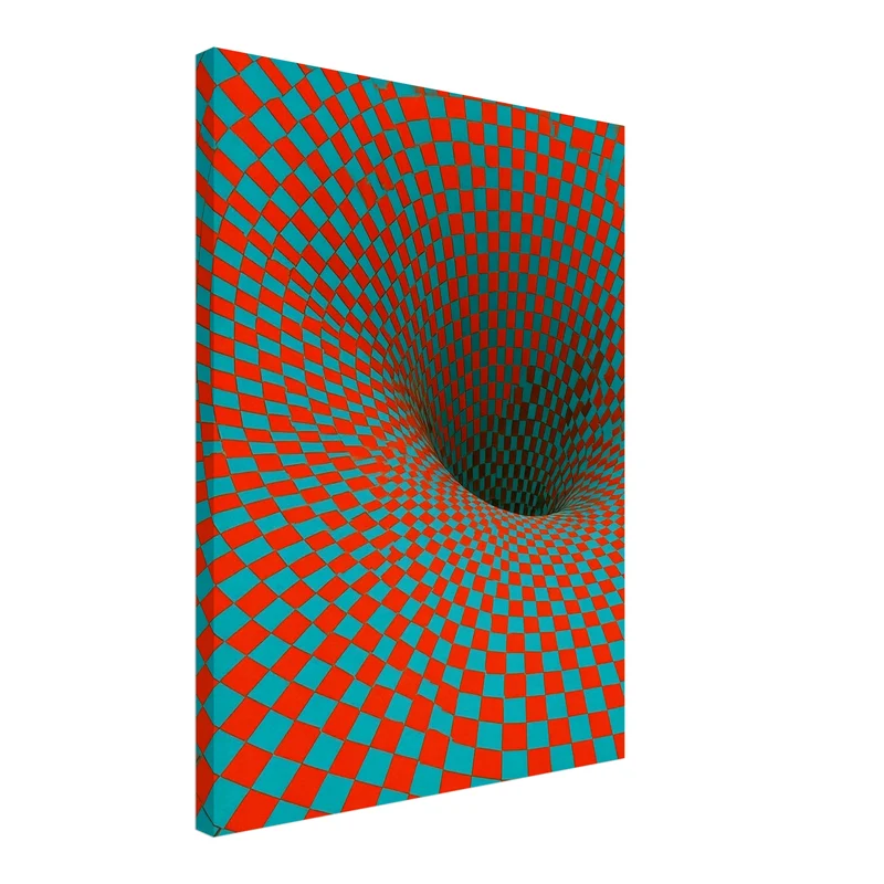 Psychedelischer Schachbrett-Strudel Leinwand