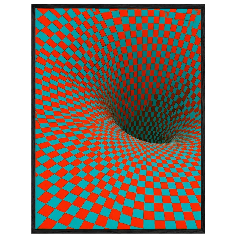 Psychedelischer Schachbrett-Strudel Leinwand