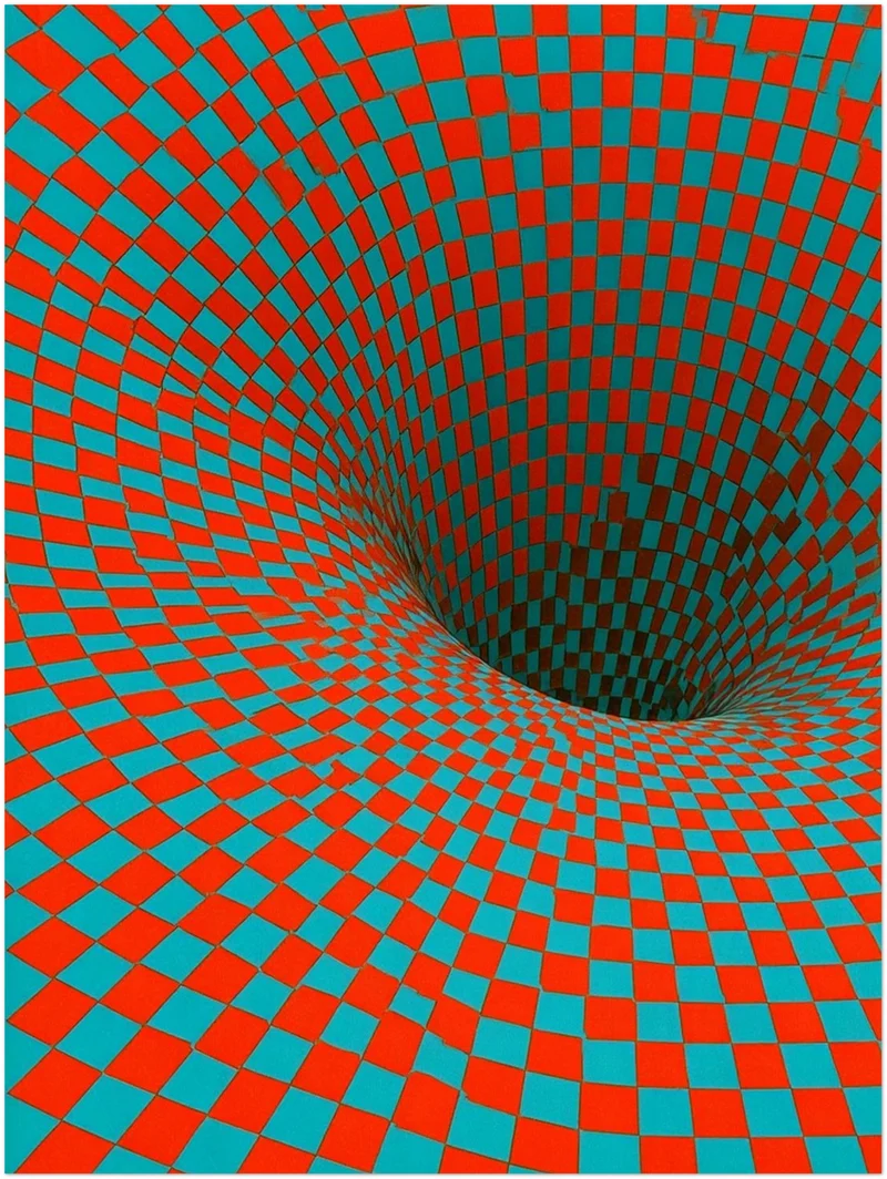 Psychedelischer Schachbrett-Strudel Poster