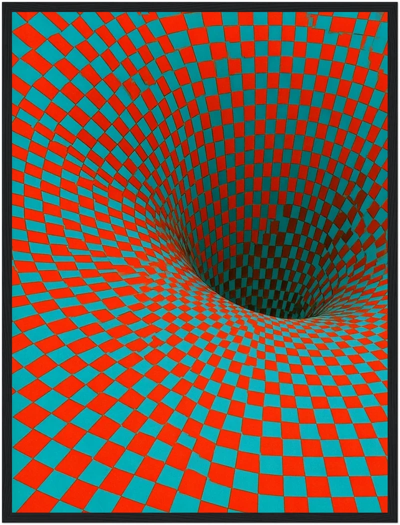 Psychedelischer Schachbrett-Strudel Poster