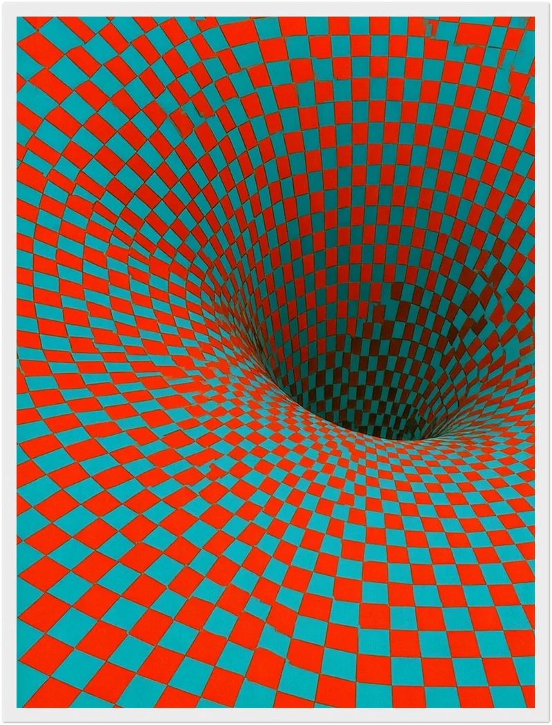 Psychedelischer Schachbrett-Strudel Poster