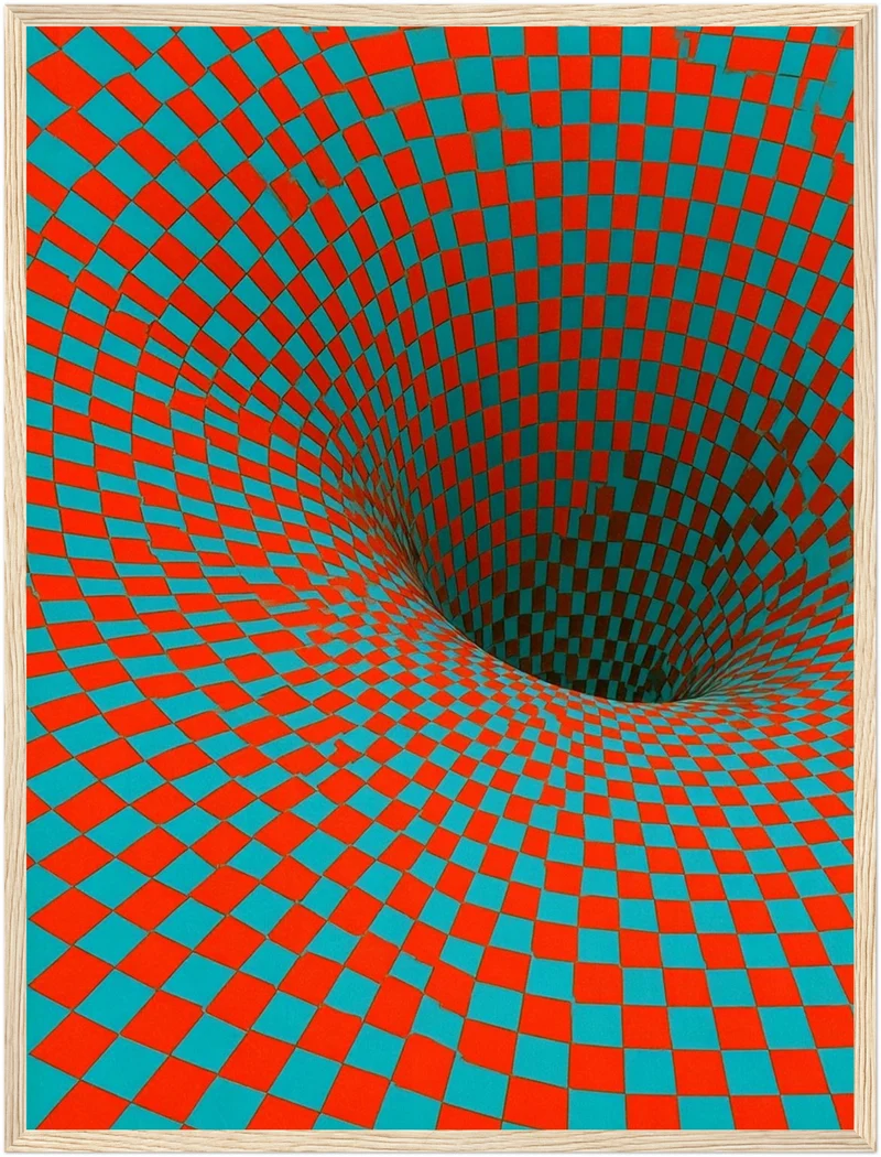 Psychedelischer Schachbrett-Strudel Poster