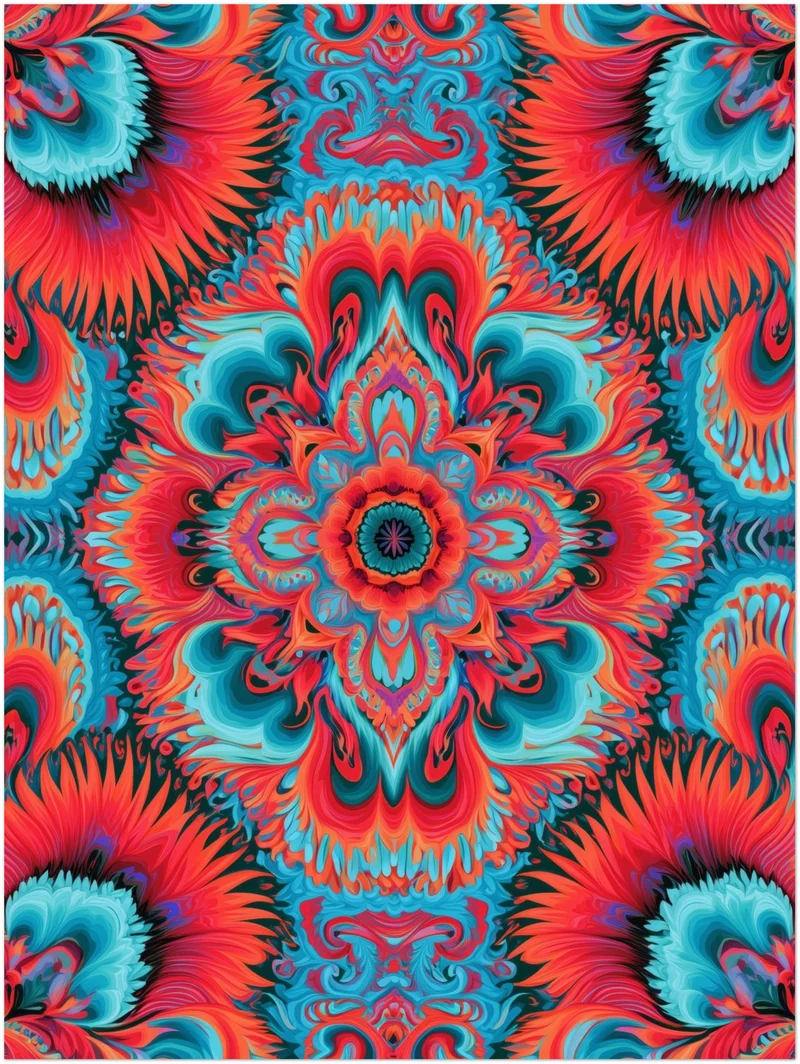 Mandala in Flammen Leinwand