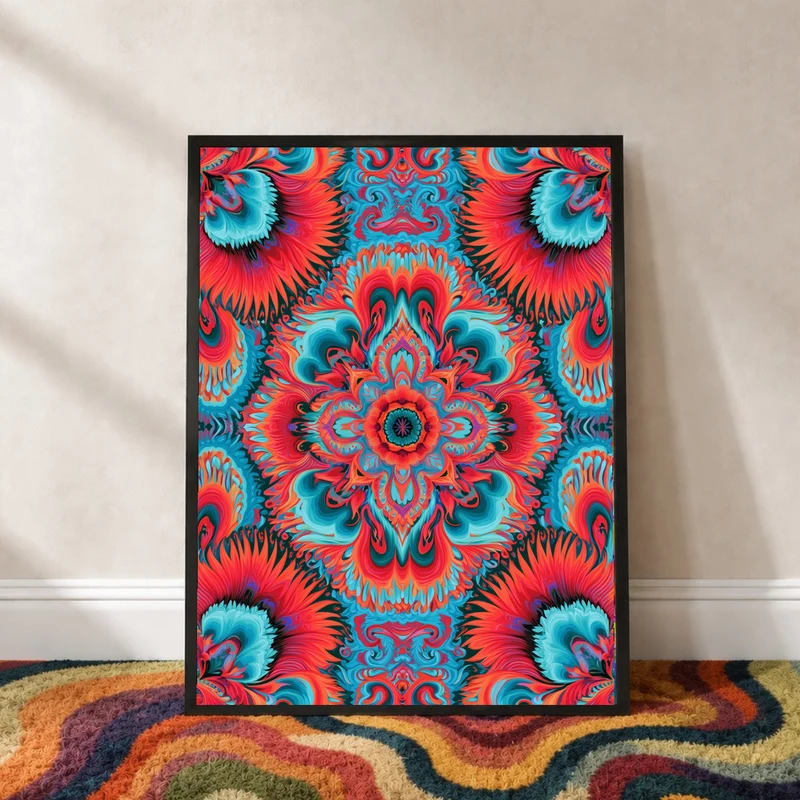 Mandala in Flammen Poster