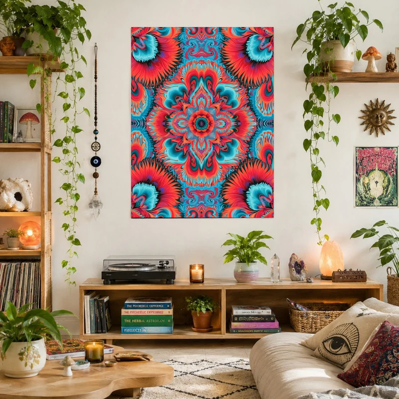 Mandala in Flammen Poster