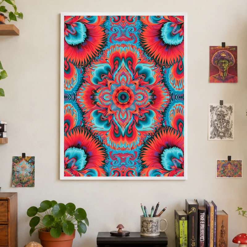 Mandala in Flammen Poster