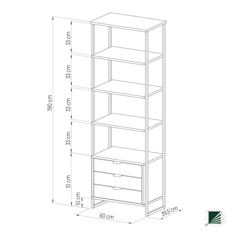 Bookstand LOFT Oak Black