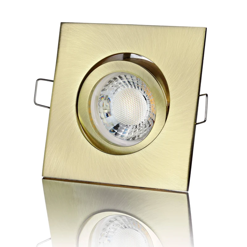 LED Einbaustrahler 230V - Gold Eckig 5W GU10 LED - Rapid