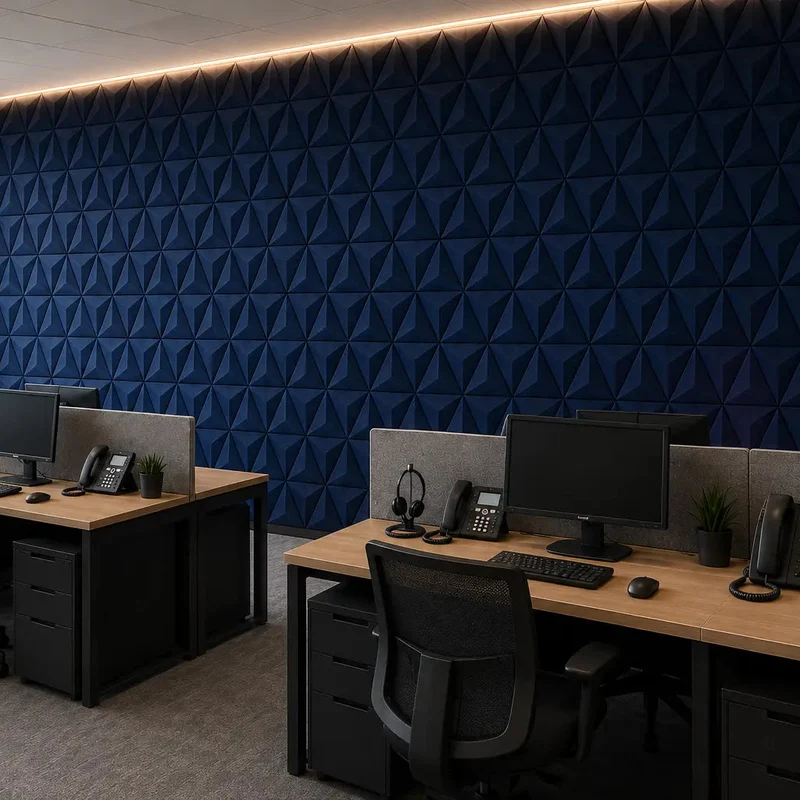 PYRAMID 3D Acoustic Felt Wall Panels - NAVY Multipack