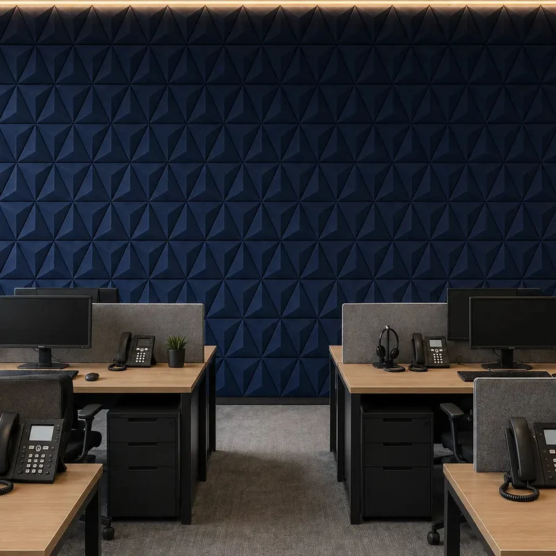 PYRAMID 3D Acoustic Felt Wall Panels - NAVY Multipack