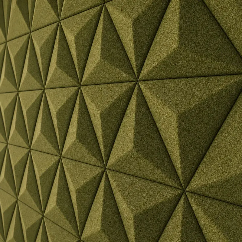 PYRAMID 3D Acoustic Felt Wall Panels - OLIVE Multipack